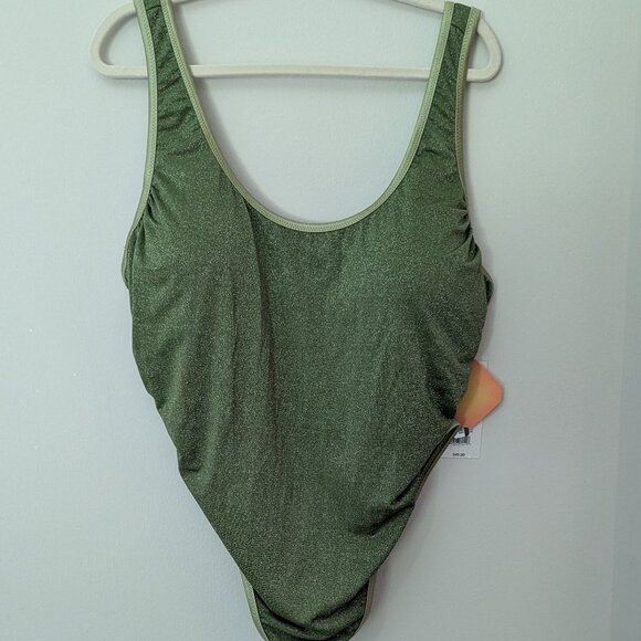 NWT Noel Green Metallic One Piece Swimsuit Bathing Suit. Size 1X - Picture 1 of 3